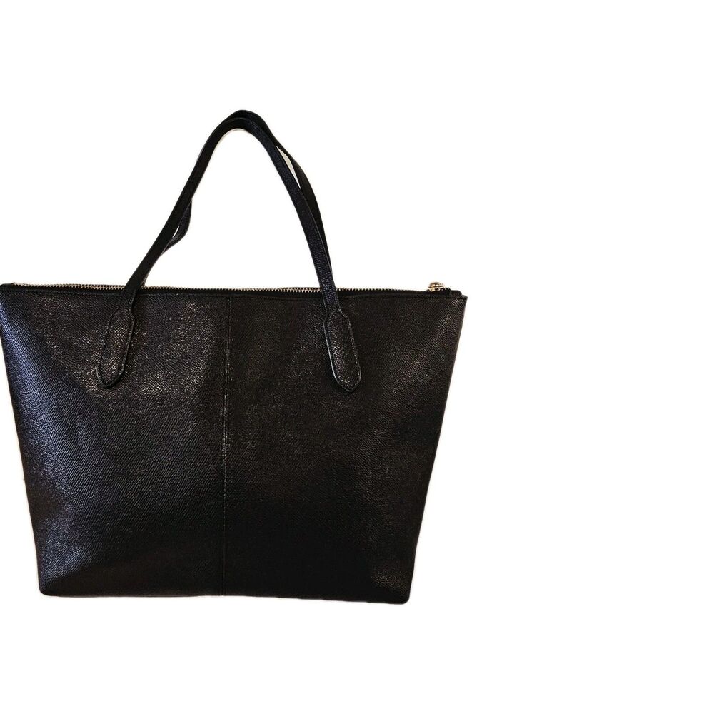 Coach Medium Leather Shoulder Bag Black - Picture 6 of 12